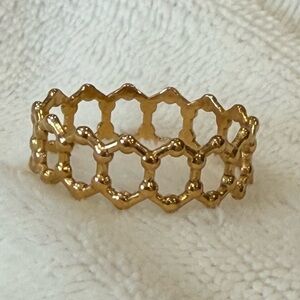 Honeycomb 18k gold waterproof jewelry, tarnish free, Hypoallergenic, adjustable